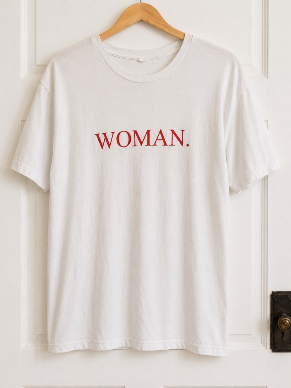 WOMAN Graphic Tee White Red Size L